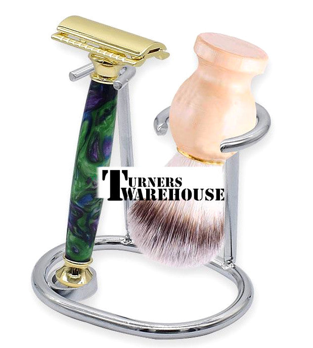 Chrome Razor & Brush Stand