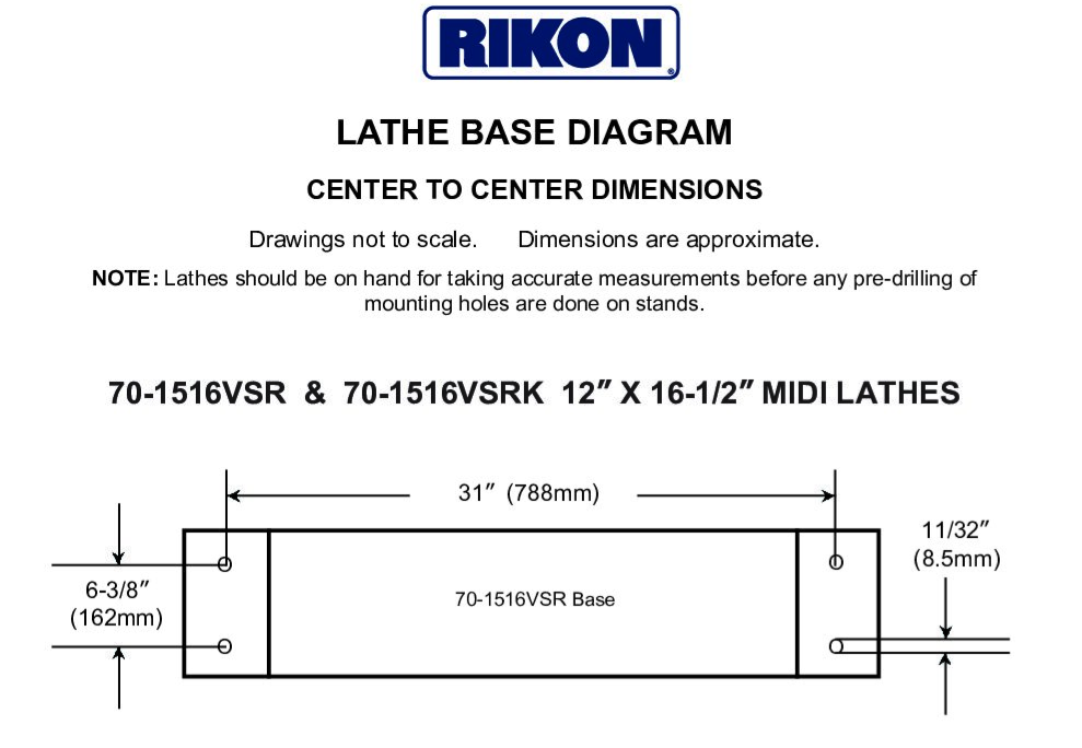 Rikon 70-1516VSR Variable Speed Midi Lathe