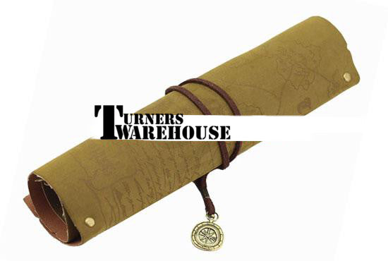 Pirate Themed 3 Pen Leatherette Rolled Case