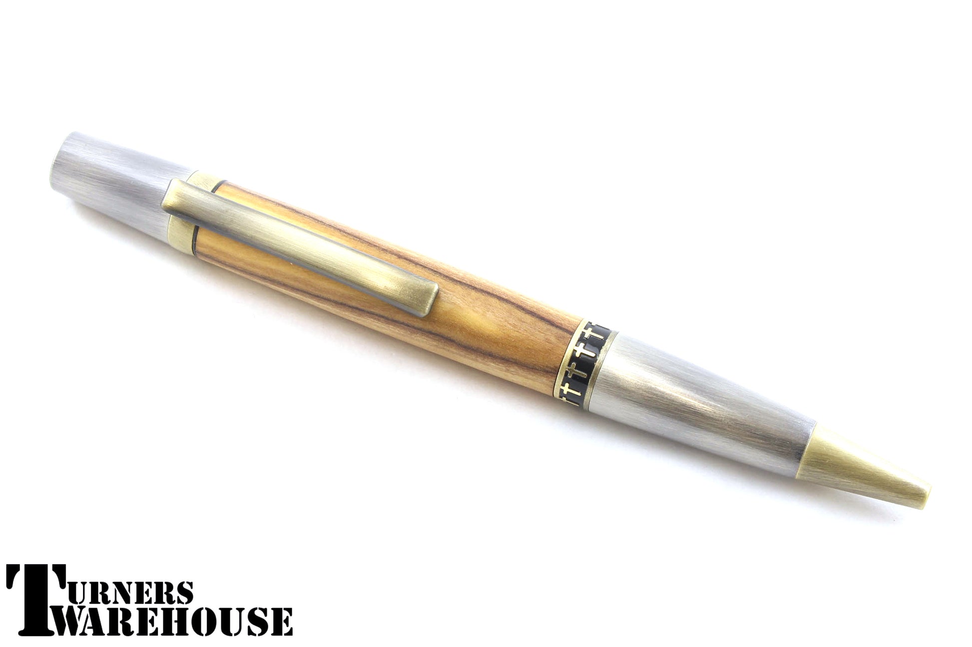 Elegant Monarch Pen Kit Gun Polish with Antique Brass