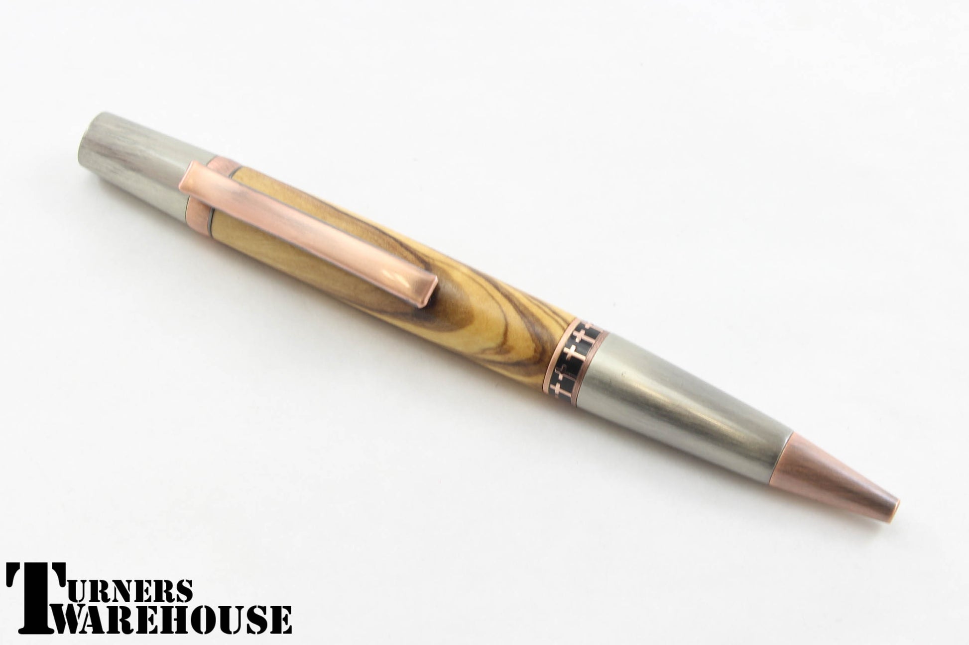Elegant Monarch Pen Kit Gun Polish with Antique Copper and Cross band