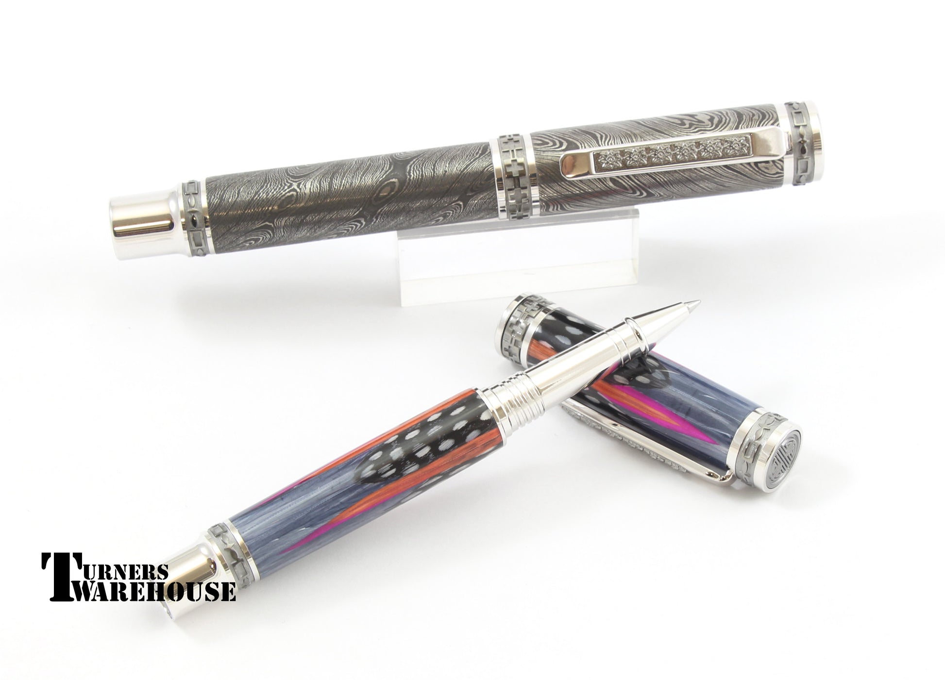 Full Size Emperor and JR Emperor Pen in Rhodium with Black Titanium