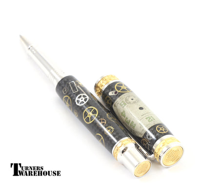 JR Emperor Pen Kit in Rhodium with 22kt Gold