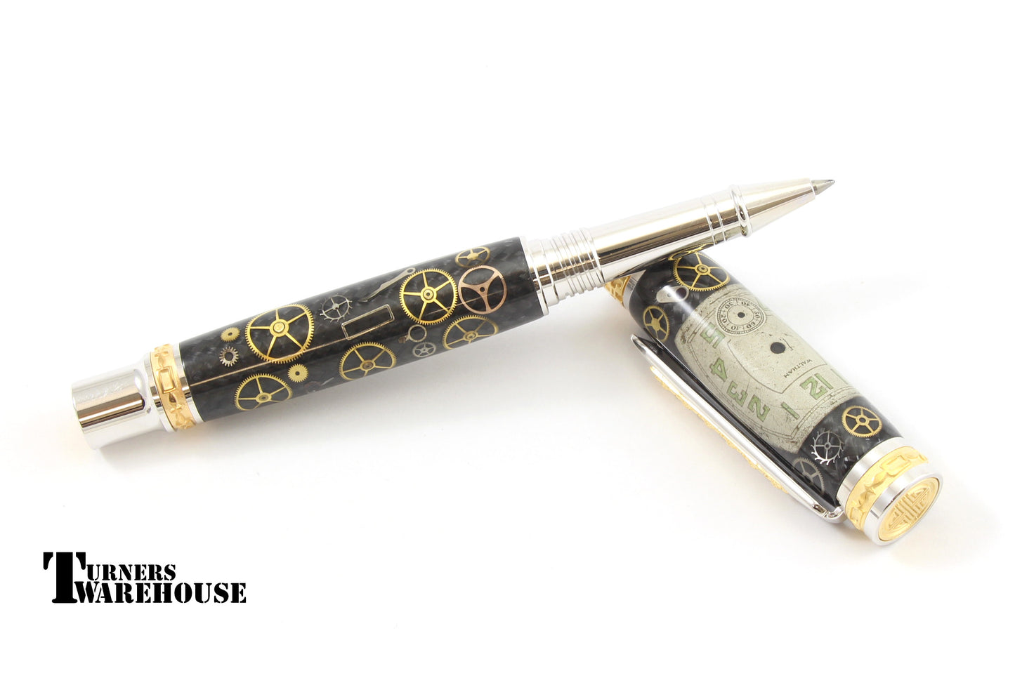 JR Emperor Pen Kit in Rhodium with 22kt Gold