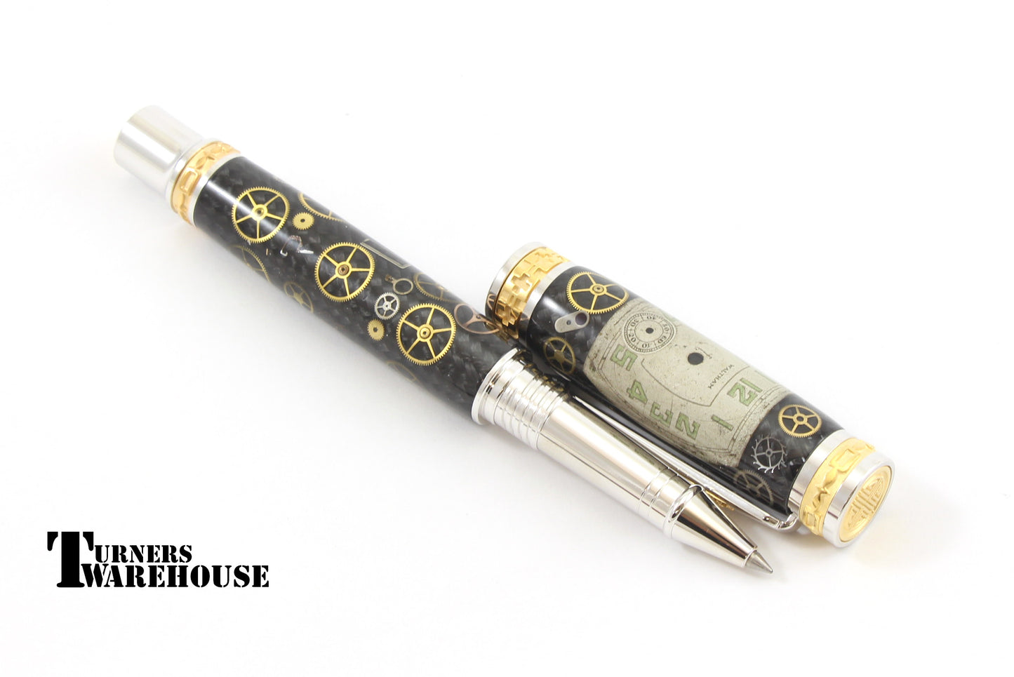 Jr Emperor Pen Kit in Rhodium with 22kt Gold