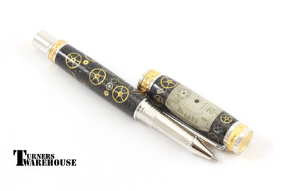 Jr Emperor Pen Kit in Rhodium with 22kt Gold
