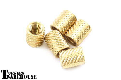 Knurled Brass Inserts for Stainless Steel Bottle Stoppers